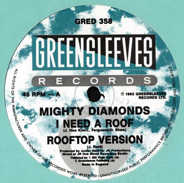 

12inch Record MIGHTY DIAMONDS MIGHTY DIAMONDS I Need A Roof GRED358 Greensleeves Re 1992 UK Reggae Ska Dub Used