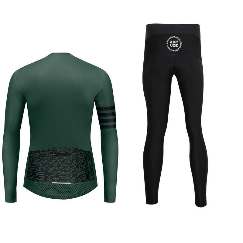 Mens Fleece Cycling Set Long Sleeve Quick Dry Breathable Riding Jersey Pants Road Mountain Bike Winter