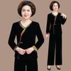 Spring Corduroy Sportswear Set for Middle-aged Women - 2025 Style Two-Piece Jacket Outfit