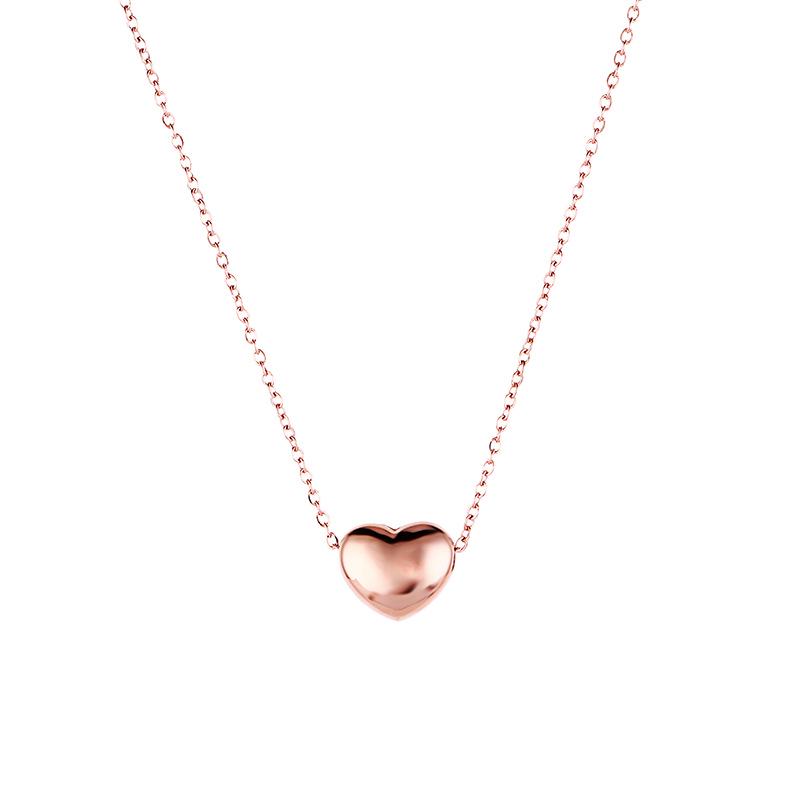 Korean Version of The Glossy Love Titanium Steel Clavicle Chain Pendant Necklace