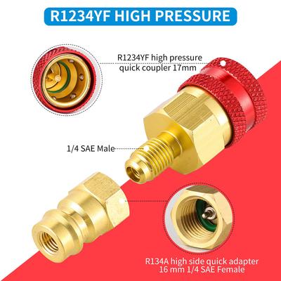 Freon R134A To R1234YF Refrigerant Gas Filling Adapter HVAC R 1234YF To 134A Inflate Connector Automotive Air Conditioning Tools