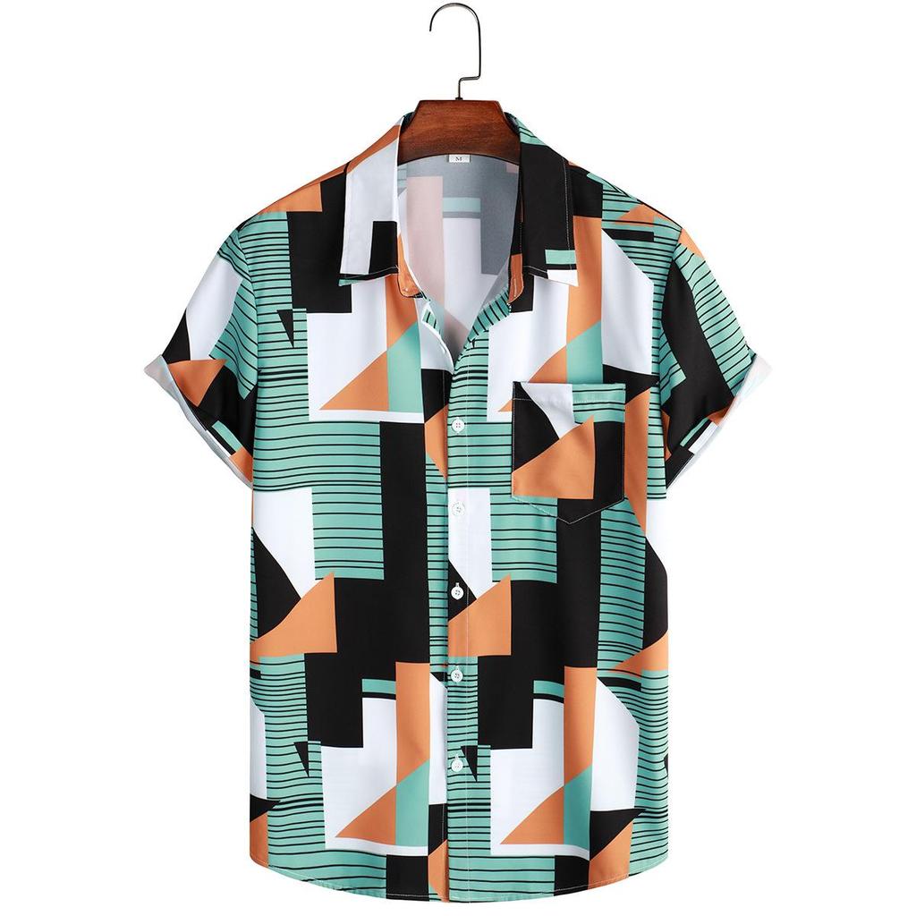 Men's 2023 Floral Hawaiian Short Sleeve Beach Shirt