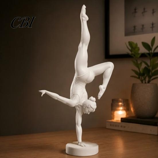 Modern Art Aesthetic Statues 3D Printed Rhythmic Gymnastics Figurine, Minimalist Sculpture, Elegant Artistic Study Room Tabletop Handstand Ballet Pose
