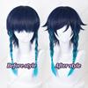Game Venti Cosplay Wig 42cm Long Blue Gradient Braids Heat Resistant Synthetic Hair
