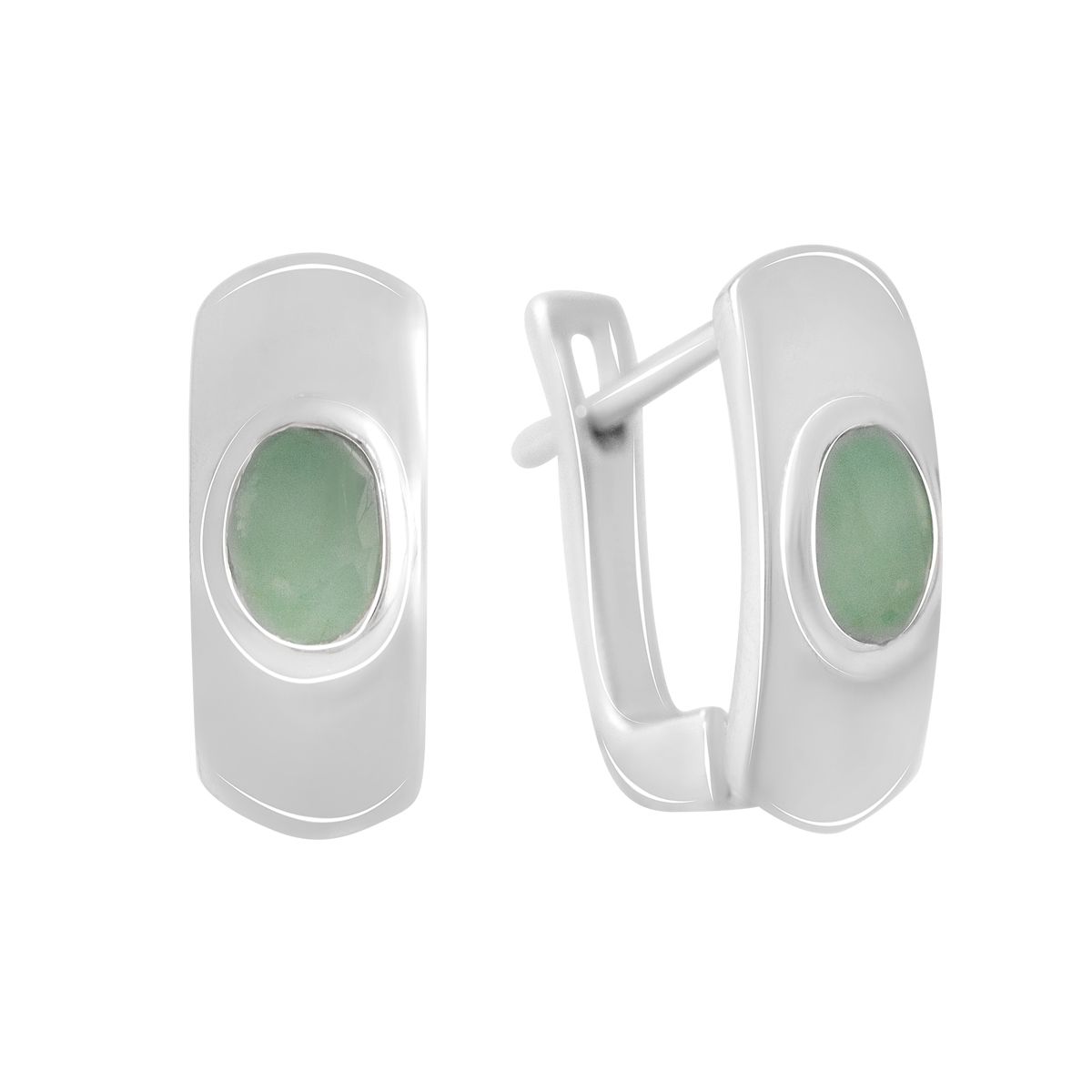 

Срібні сережки з натуральним смарагдом 0.8ct (2140726) смарагдовий