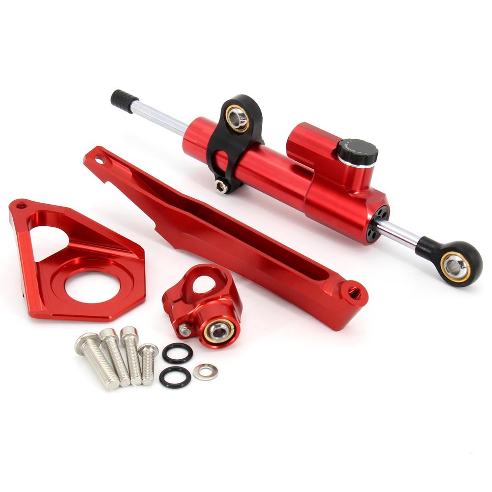 CNC Aluminum Adjustable Motorcycles Steering Stabilize Damper Bracket Mount Kit For YAMAHA YZF600 R6 2003-2005
