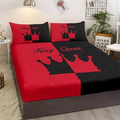 Paar Bettwäsche Set Krone Queen und King Ultra Weich 100% Mikrofaser Tiefe Taschen Atmungsaktiv Bequem Bettwäsche Set 3 Teile