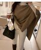 2025 New Style Australian Merino Wool Oblique Cut Cape with Gold Buckle