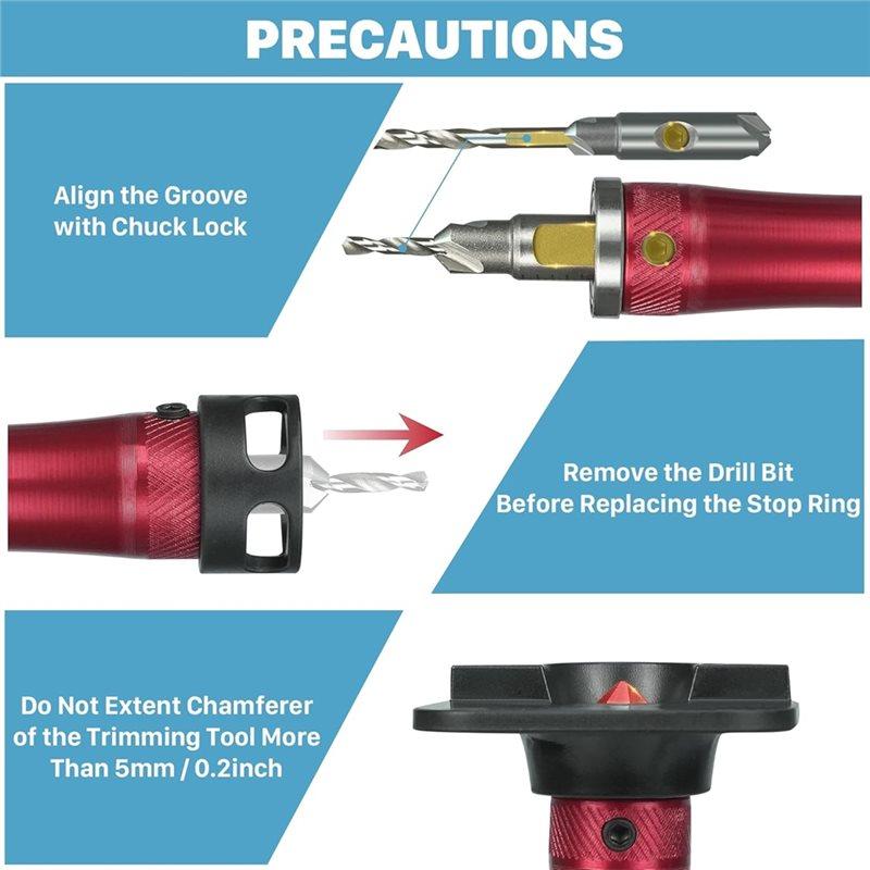 ABBP-Countersink Drill Bits Set- Screwdriver Bits Included, 2.8/3.2/3.5/4.0Mm Drilling Diameters& 8/10 Mm Counter Sink Sizes Dia