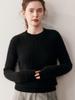 Women's Soft Cashmere Bamboo Leaf Sweater - Double-Strand, Round Neck, Perfect for Autumn and Winter