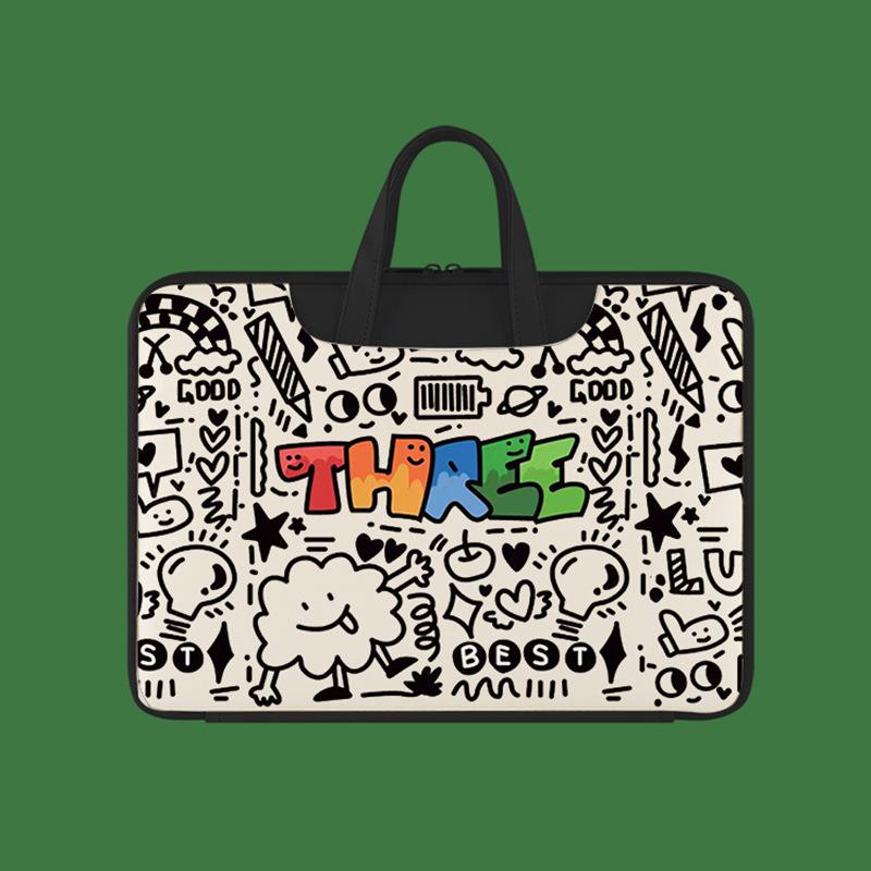 Cute Cartoon Animal Laptop Handbag Waterproof Shockproof Notebook Sleeve Bag Fits 13.3-16 Inch Carry Bag Attach To Luggage
