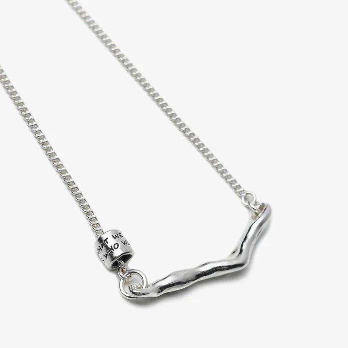 LETTERING RING POINT MOLTEN STICK NECKLACE_THIN_white