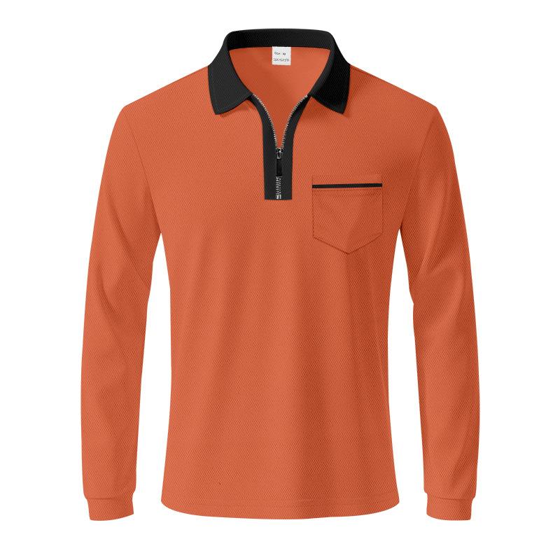 Spring Classic British-style POLO Shirt with Zipper Quick-drying and Breathable