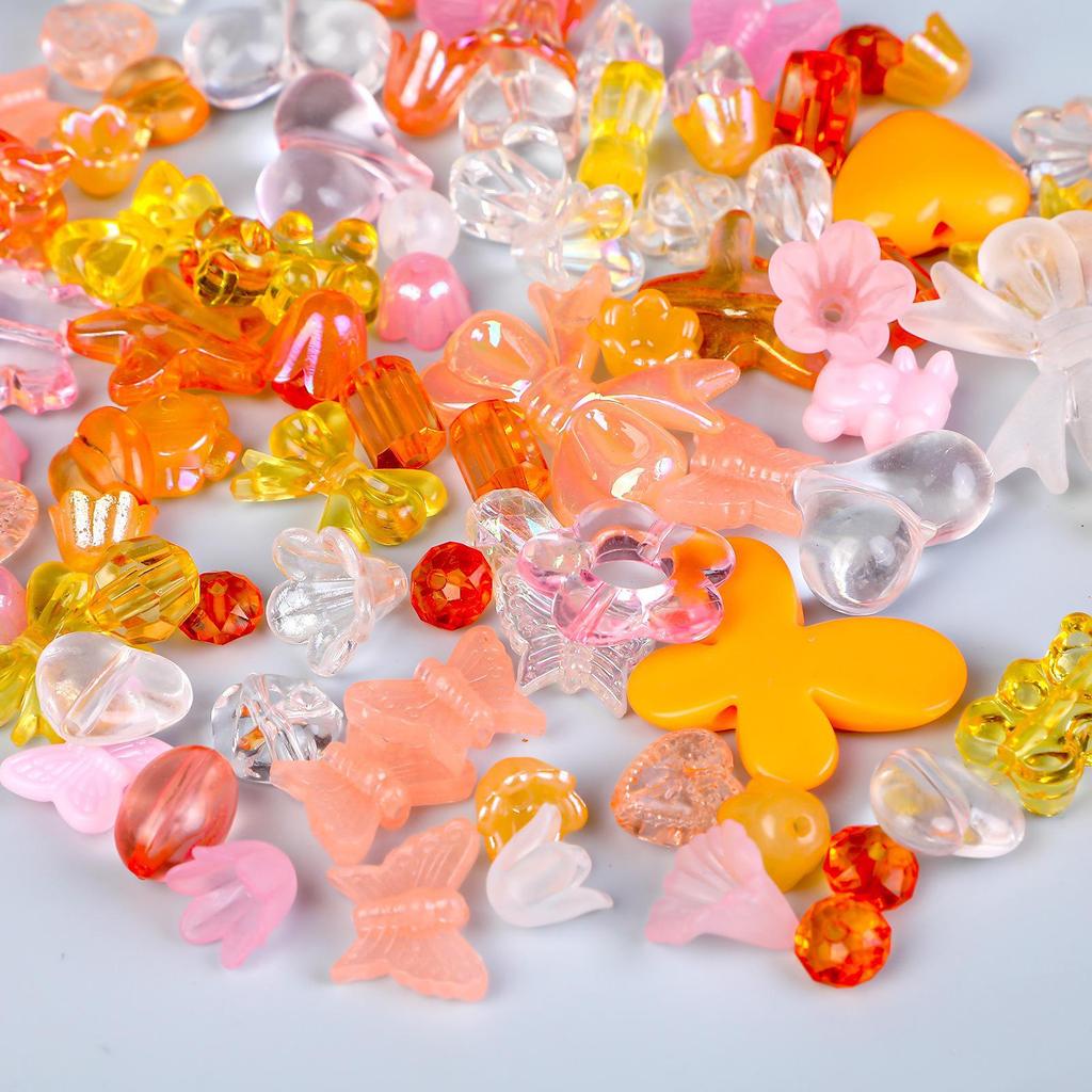 Colorful Acrylic Beads Set for DIY Crafts: Children’s Headwear & Phone Chain Kit
