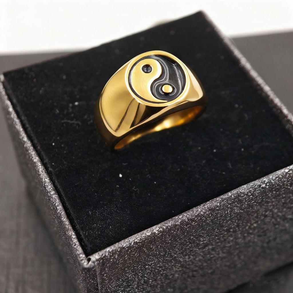 Eastern Bagua Tai Chi Stainless Steel Ring: Niche High-End Titanium Design