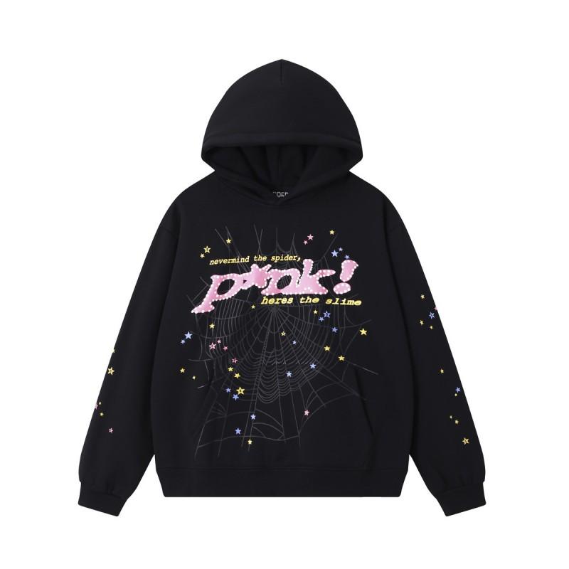 Young Thug Inspired Foam Letter 555555 Hoodie Couple Pink Sweatshirt