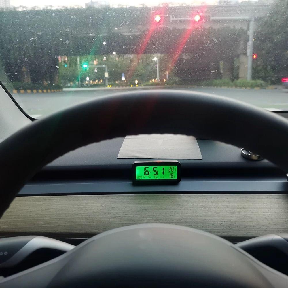 Digital Display Solar-Powered LCD Digital Car Clock LCD Digital Solar Car Clock  Automobiles