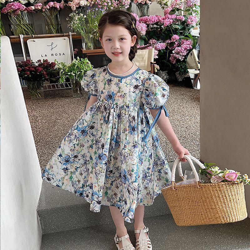 Girls Summer Floral Dress Korean Princess Look