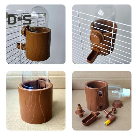 250ml Automatic Birds Water Feeder Stump Shape Parrot Water Dispenser Parakeet Cage Suspended Drinking Device for Small Pets Budgie Lovebirds Canary