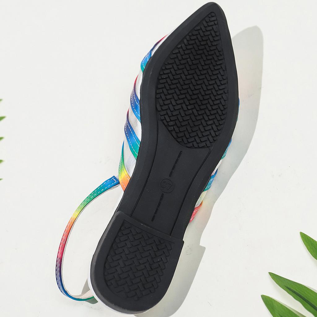 Summer New Mesh Flat Heel Hollow Large Versatile Women's Sandals Fashion Beach Vacation Women's Shoes