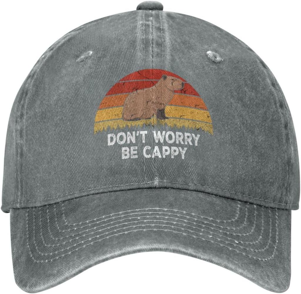 Dont Worry Be Cappy Capybaras Hat Men Baseball Cap Vintage Cap