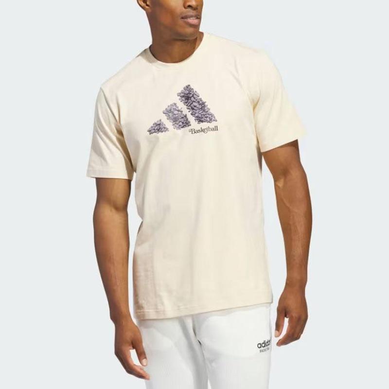 adidas Court Therapy Graphic Tee With American Retro Print Men Tops Beige IN6361