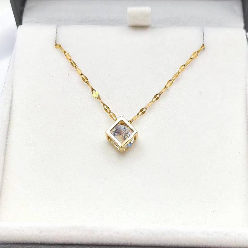 

1 Pcs Fashion Copper Pendant Geometric Hollow Necklace Women s Accessories Versatile Light Luxury Steel Clavicle Chain