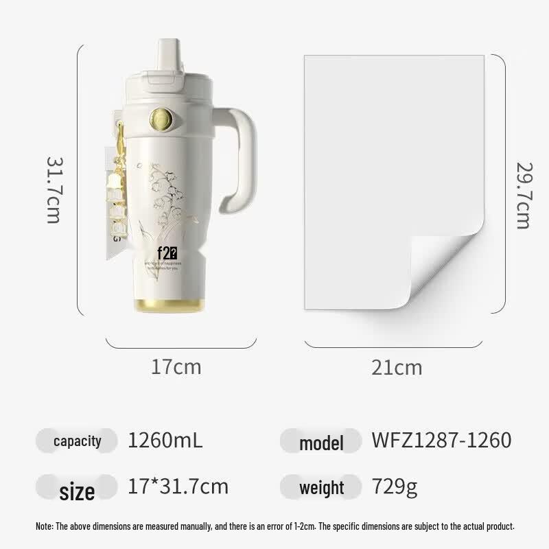 FUGUANG Jumbo 316L Stainless Steel Insulated Straw Water Bottle