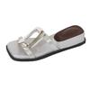 Retro Wedge Heel Sandals Women's Shoes and Slippers New One-shoulder Slippers