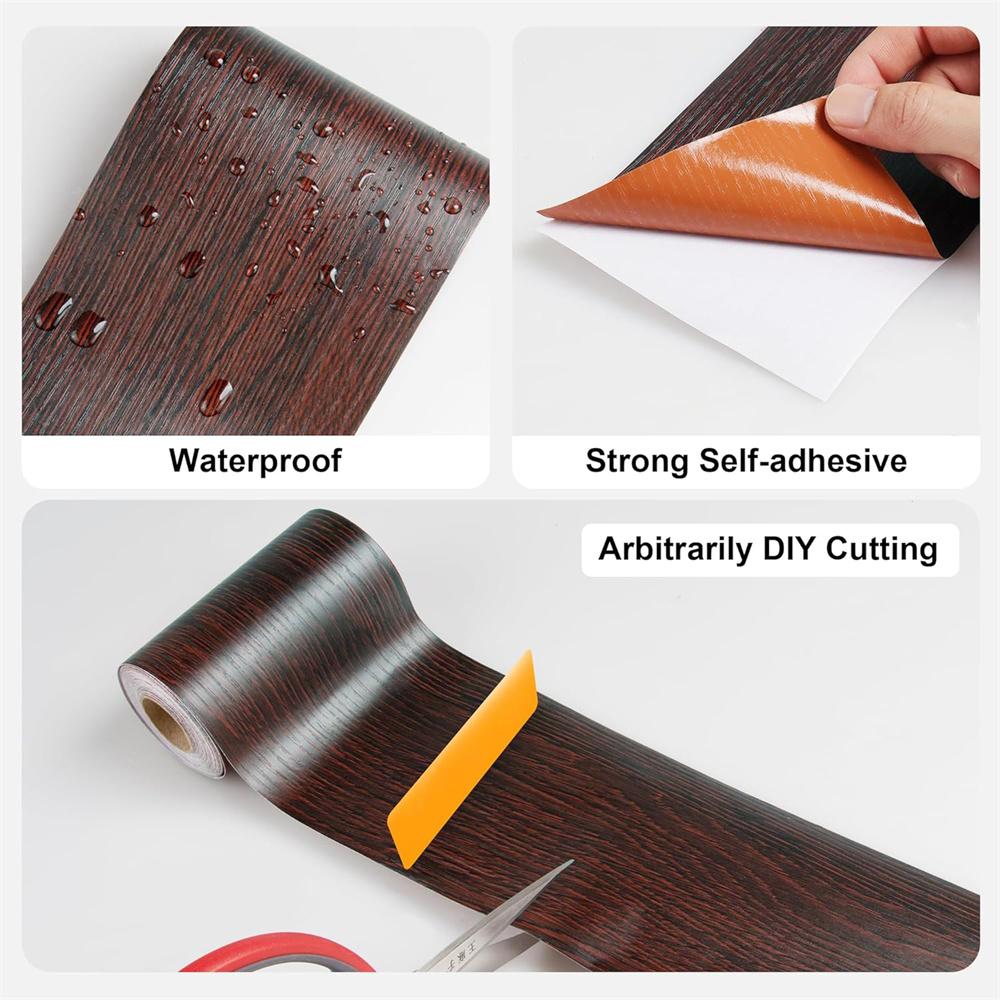 1Pc 10M Self-adhesive Wall Trim Line Skirting Border Waterproof Baseboard Wallpaper Sticker For Living Room Home Decoration