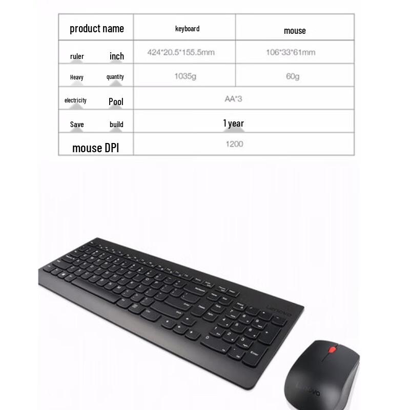 Lenovo 2.4G Wireless Keyboard and Mouse Combo