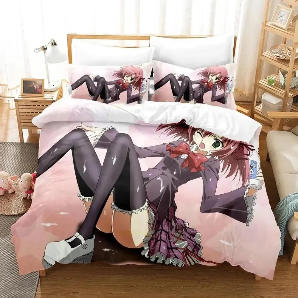 3D Print Anime Student Council'S Discretion Comfortable Duvet Quilt Cover Pillowcase Bedding Set Children Bedroom Home Textile