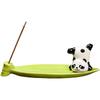 Boat Shape Incense Stick Burner Ash Catcher Incense Holder Aromatherapy Plate Resin Panda Figurine for Home Spa Decoration