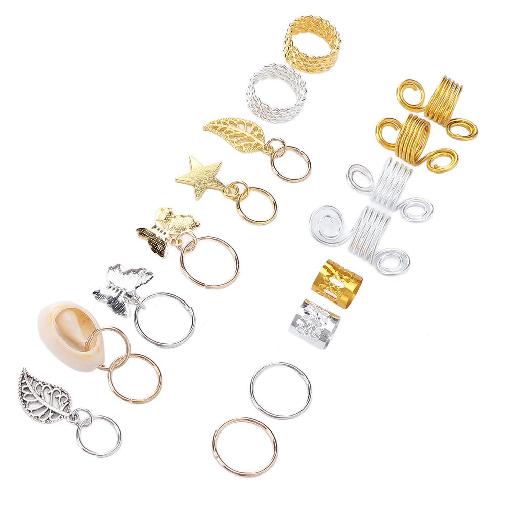 140pcs Exquisite Hair Dreadlocks Beads Fashionable Braid Accessories for Parties Weddings