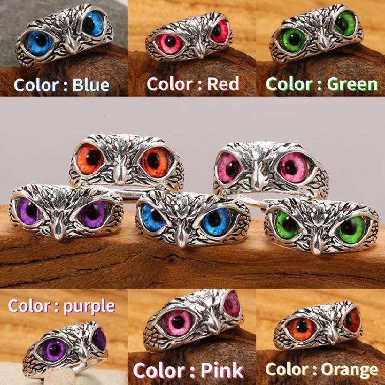Fashion Vintage Cute Eyes Owl Ring For Men Women Open Rings Silver Color