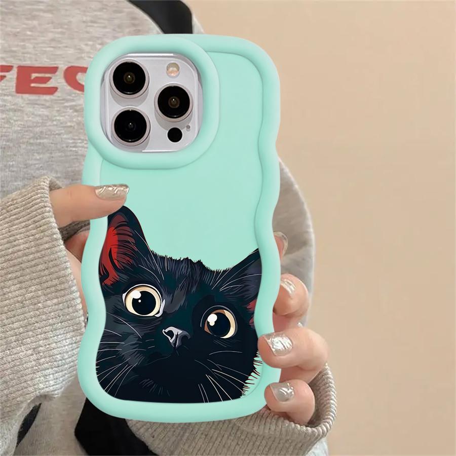 Cute Cat Pattern Soft Phone Cover Case for iPhone XR 12 15 Plus 14 11 8 16 Pro Max 17 Air 13