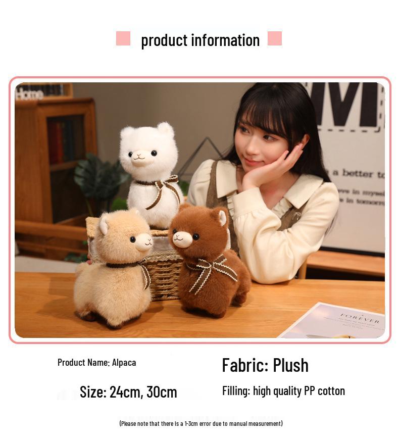Adorable Alpaca Faux Fur Plush Sheep Zodiac Ornament Doll