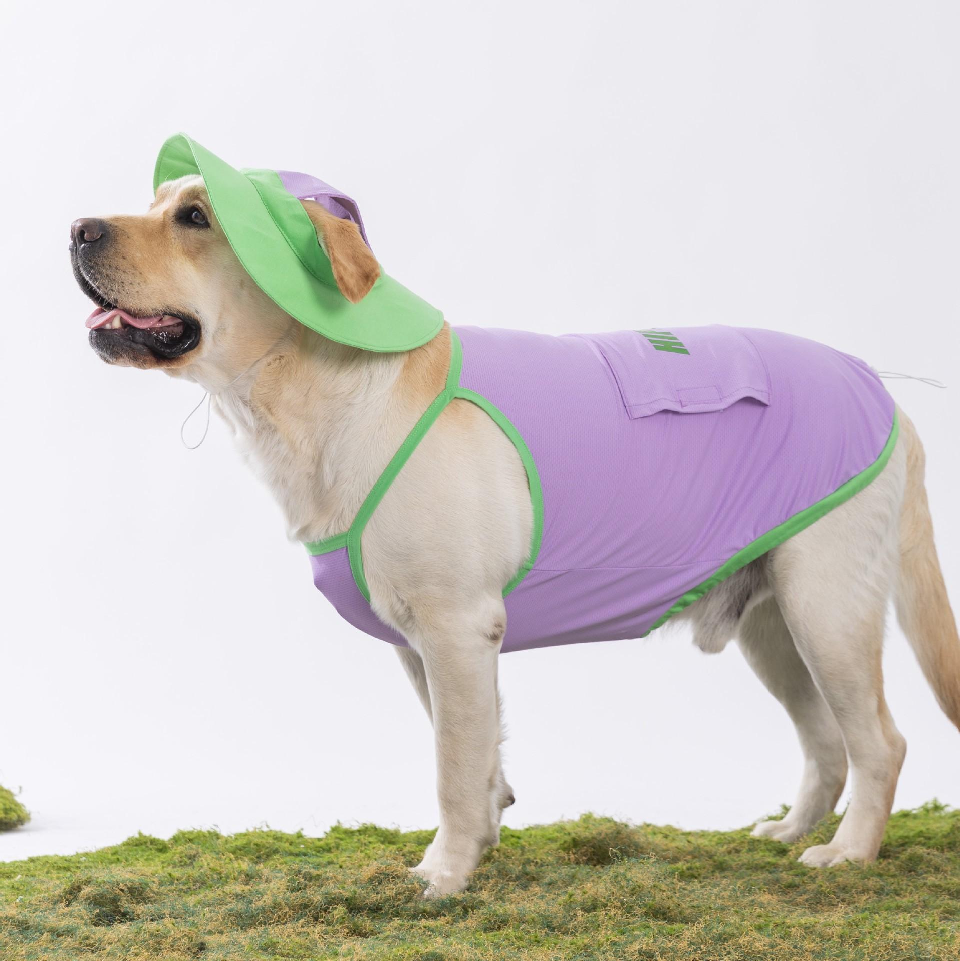 

New large dog big dog suspender sun hat vest spring and summer thin cooling cool clothes pet dog clothes 3XL recommended weight 20-15kg