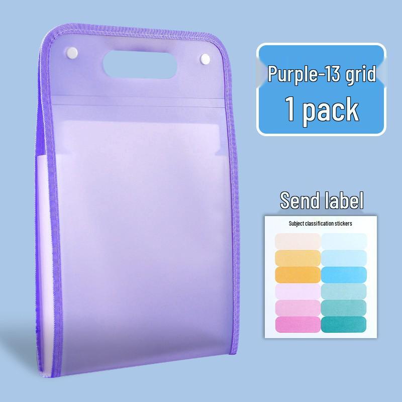 A4 Vertikaler Akkordeon-Ordner mit 13 Fächern - Aufbewahrungstasche mit großem Fassungsvermögen für Testpapiere