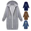 Dame Genser Kåpe Hette Justerbar Snøring Langermet Kåpe med Lommer