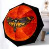 Witch Gothic Death Moth Folding Umbrella Auto-Open Design 8 Iron Ribs Plastic Handle Foldable Sunshade Perfect Christmas Gifts