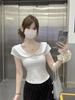 Korean Sweet Spring/Summer Slim-Fit Doll Collar Pure Cotton T-Shirt