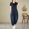 Autumn Women's Denim Jumpsuit   Literary and Artistic Oversized Loose Slimming Suspender Design Strap Jeans Overall