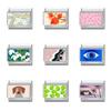 Lovely Y2K Dog Cat Star Heart Sunrise Pink Italian Charm Bead Fit 9mm Stainless Steel Women Bracelet DIY Making Jewelry Gifts
