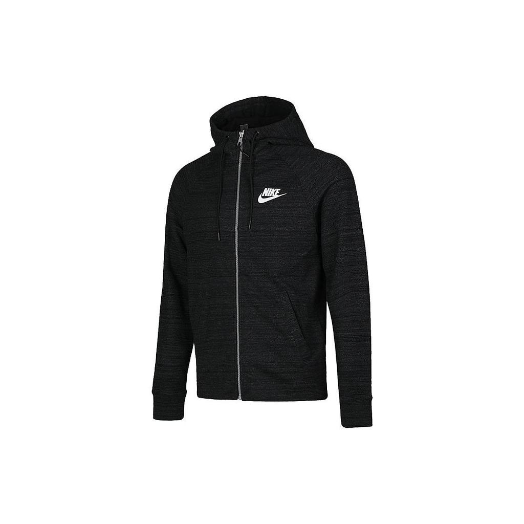 Nike Nsw Av Letter Logo Printed Sports Casual Zip Jacket Men jackets Black AQ8392-010