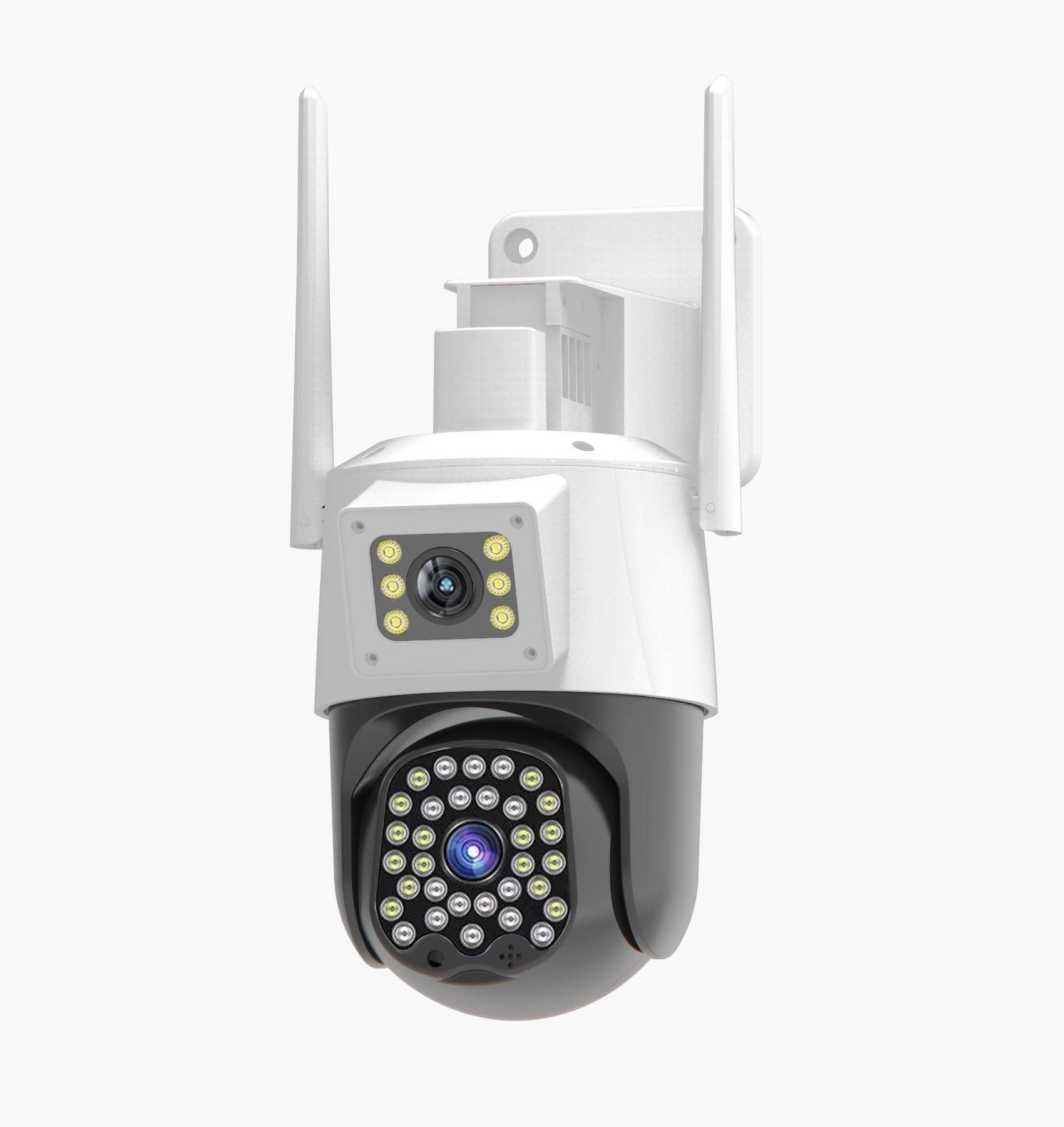 

Outdoor Dual-Lens HD Wi-Fi Camera with Two-Way Intercom & Panoramic Full-Color View
