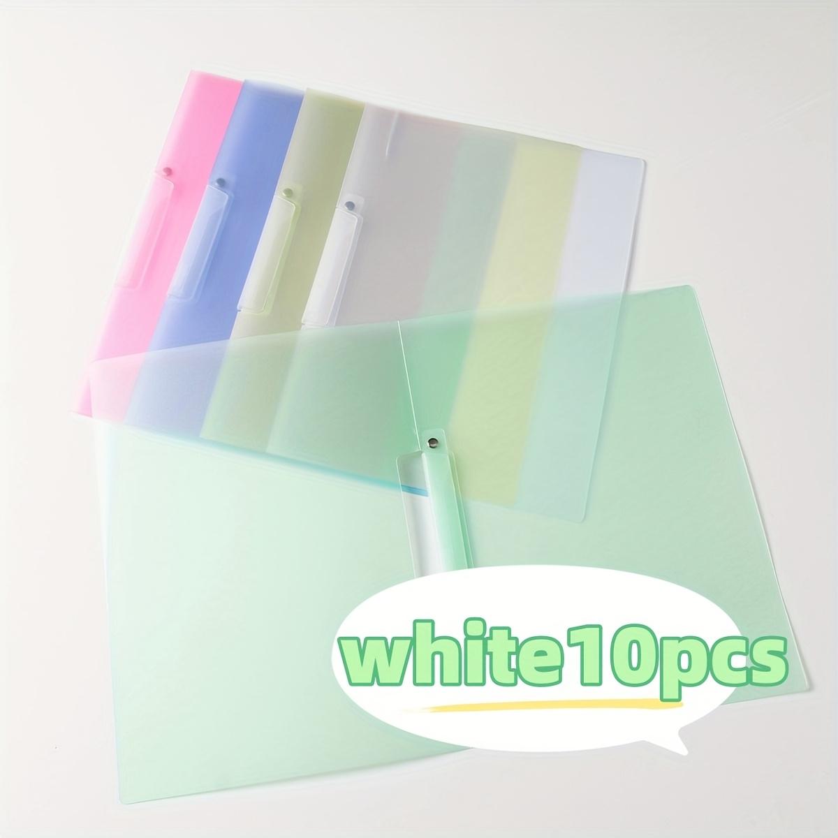 10pcs A4 Test Paper Rotating File Folder with Pull-Tab Side Release, PP Transparent Document Folder for Reports, Retractable белый