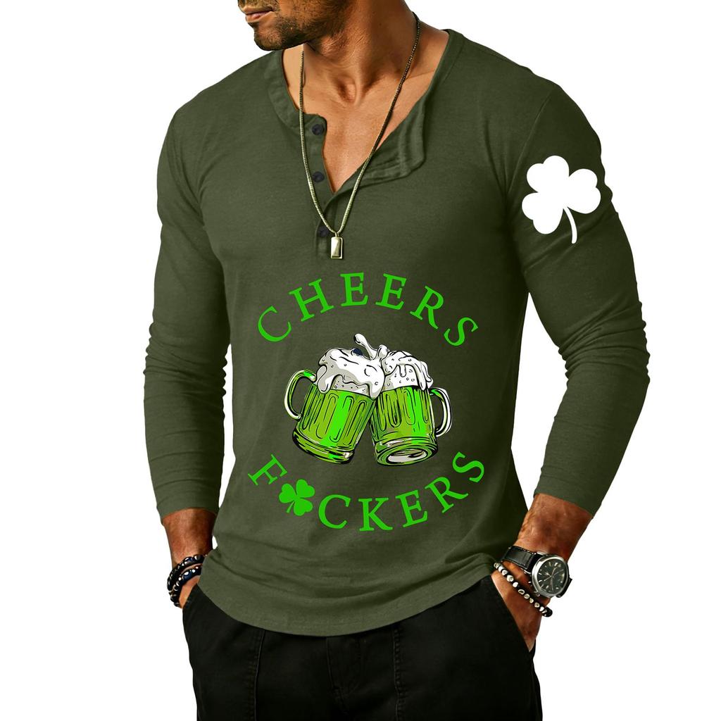 Men's Outdoor Vintage Button Long Sleeve Fashion Sports T-shirt