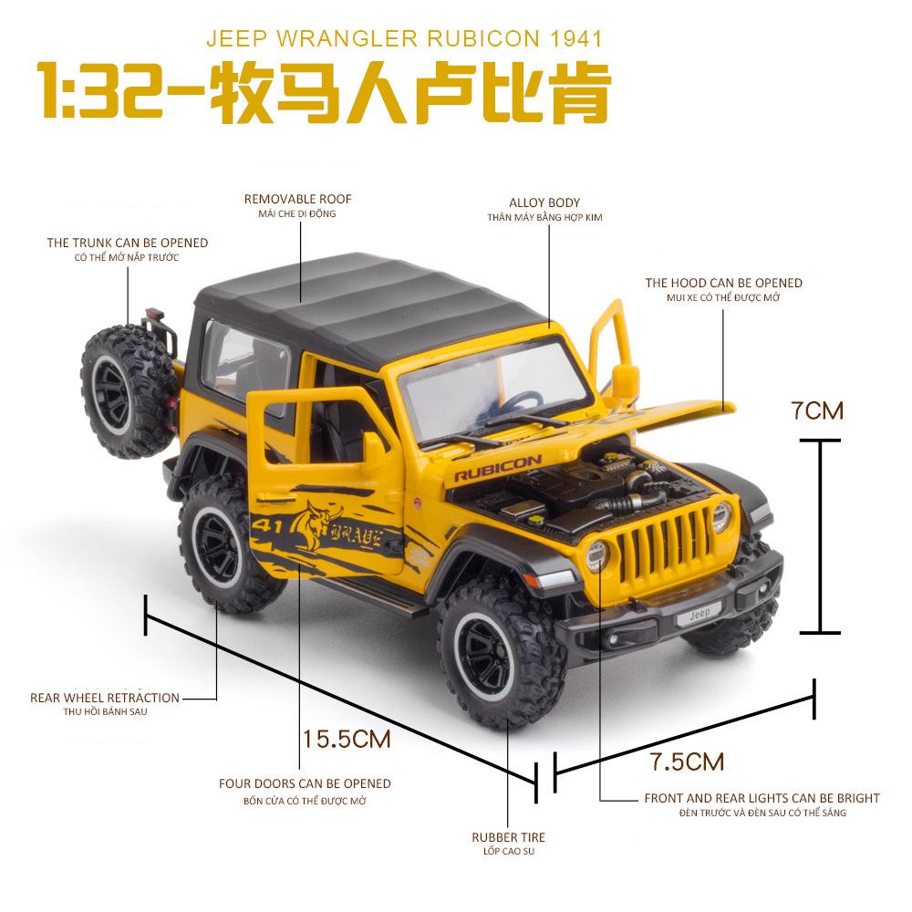 1:32 Jeeps Wrangler Rubicon Off-Road Legierung Modell Auto Spielzeug Druckguss Metall Casting Sound und Licht Auto Spielzeug Für Kinder fahrzeug