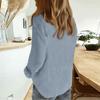 Camicette da Lavoro da Donna Bluse Casual con Scollo a V Top Camicia Manica Lunga Bottoni Leggera Colore Camicette Casual da Lavoro